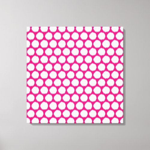 Pink Asian Moods Ikat Dots Canvas Print