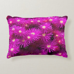 Pink Aster Flowers Decorative Pillow