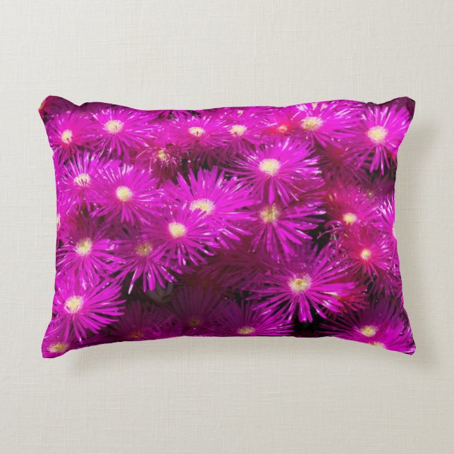 Pink Aster Flowers Decorative Pillow (Front)