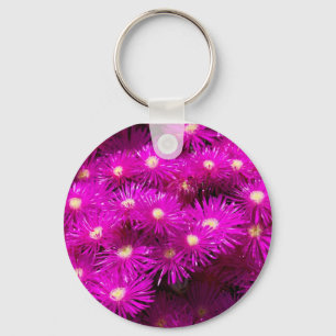 Pink Aster Flowers Keychain
