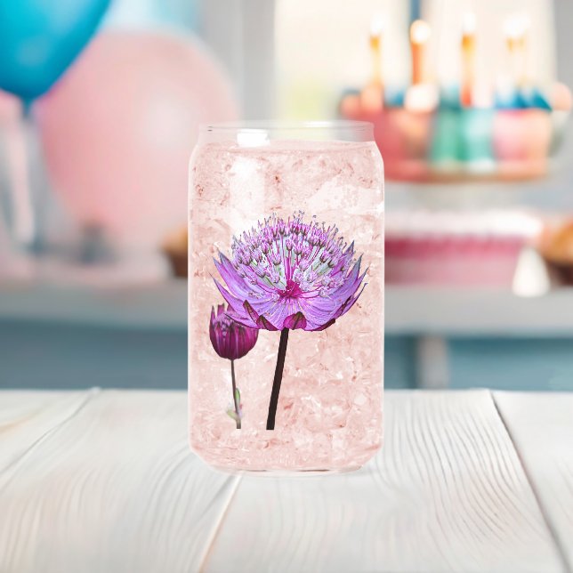 Pink Astrantia Flower Floral Can Glass (Insitu (Baby Shower))