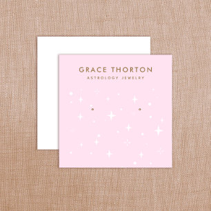 Pink Astrology Stars Earring Jewelry Display Card