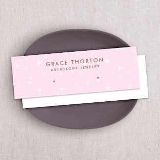 Pink Astrology Stars Stud Earring Display Card