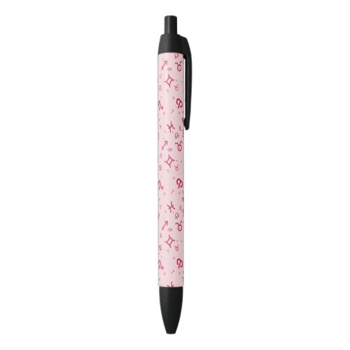 Pink Astrology Zodiac Symbol Sign  Black Ink Pen