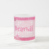 Pink at Play Jeweled PERSONALIZED Frosted Glass Coffee Mug (Center)
