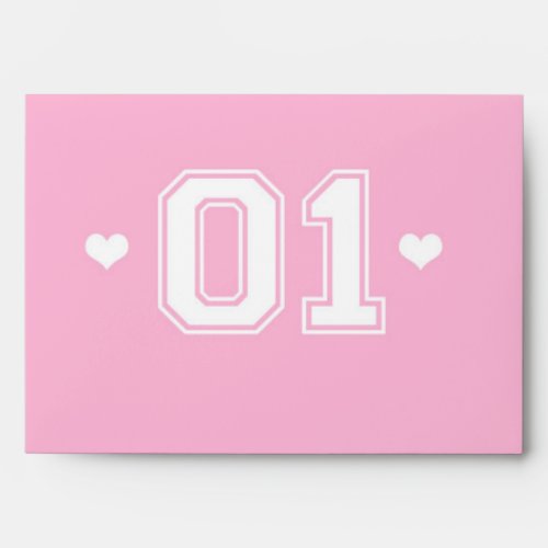 Pink Athletic 01 1st Birthday Invitation Envelopes