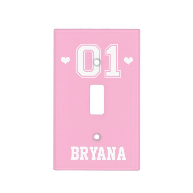 Pink Athletic 01 Sporty Girls Light Switch Cover (Front)