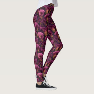 Pink Athletic Calla lilies Fantasy Mothers Day Leggings