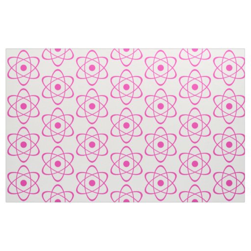 Pink Atom Symbol Fabric