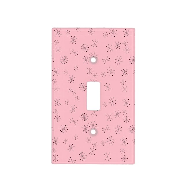 Pink Atomic Age Light Switch Cover (Front)