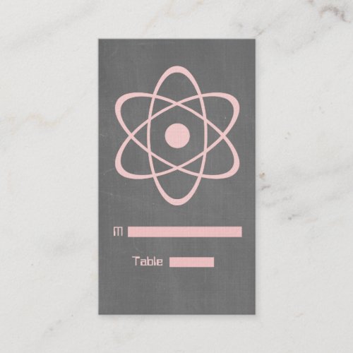 Pink Atomic Chalkboard Place Card
