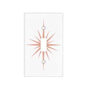 Pink Atomic Starburst Mid Century Retro Light Switch Cover
