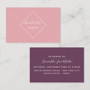 Pink & Aubergine Diamond Bachelorette Party Ticket