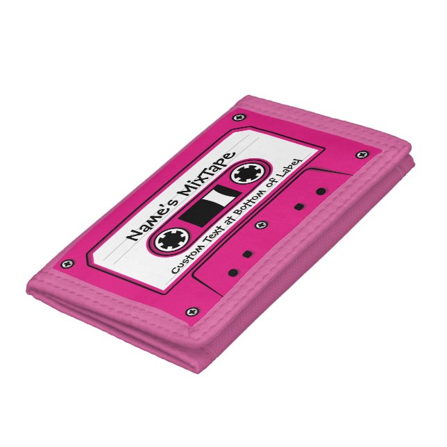 Pink Audio Cassette Tape Trifold Wallet (Bottom)