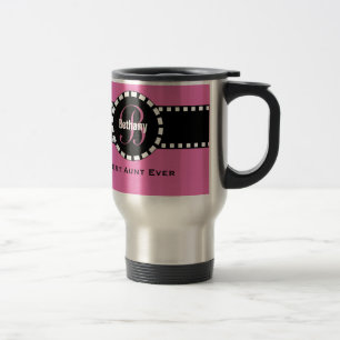 Pink AUNT Mug Custom Name Monogram