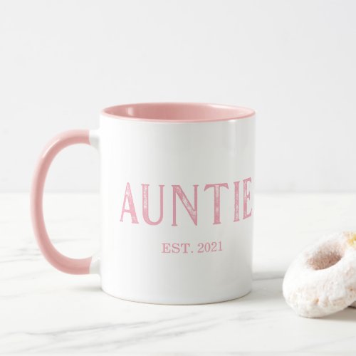 Pink Auntie Year Established Mug