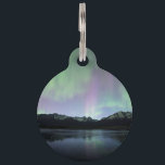 Pink Aurora Pet ID Tag<br><div class="desc">Decorated with an image of the aurora over the Knik River Valley in Alaska. By Ted Raynor</div>