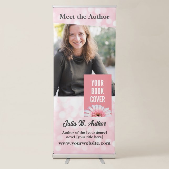 Pink Author Book Signing and Book Launch Retractable Banner (Front)