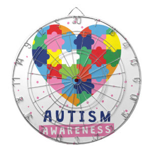 pink autism awareness dart board