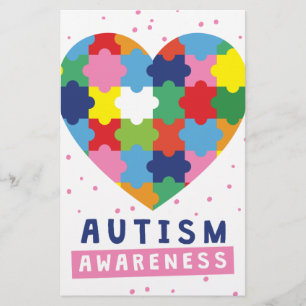pink autism awareness stationery