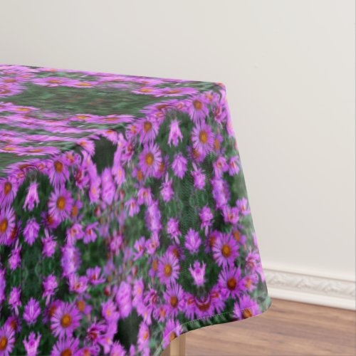 Pink Autumn Aster Flowers Abstract Art   Tablecloth