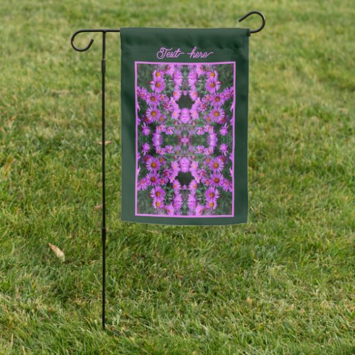 Pink Autumn Aster Flowers Abstract Personalized Garden Flag