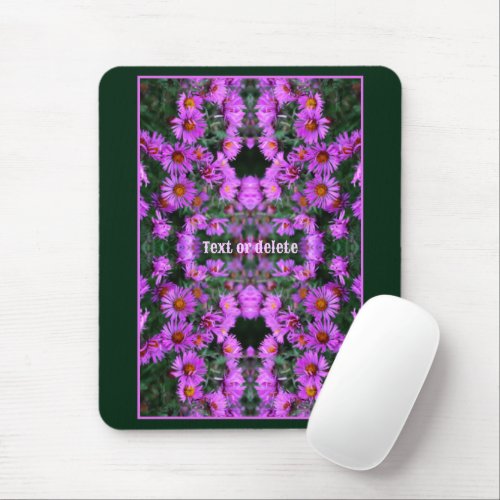 Pink Autumn Aster Flowers Abstract Personalized Mouse Pad