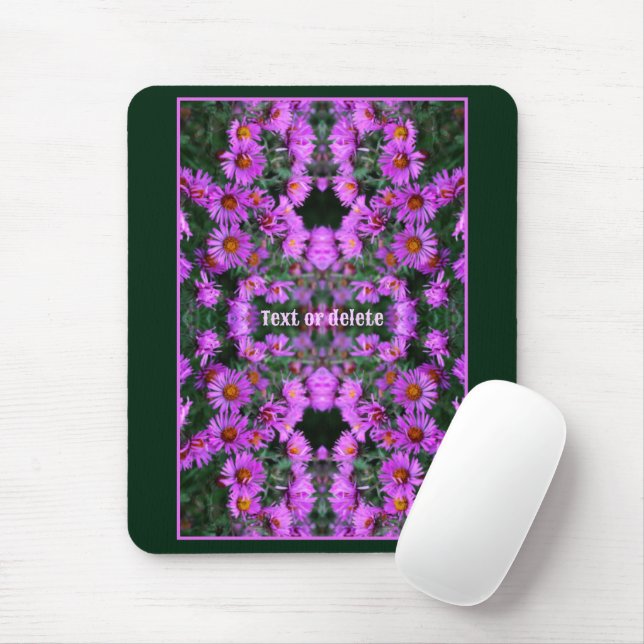 Pink Autumn Aster Flowers Abstract Personalized Mouse Pad (With Mouse)