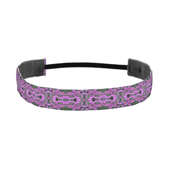 Pink Autumn Aster Flowers Orton Abstract Athletic Headband (Front)