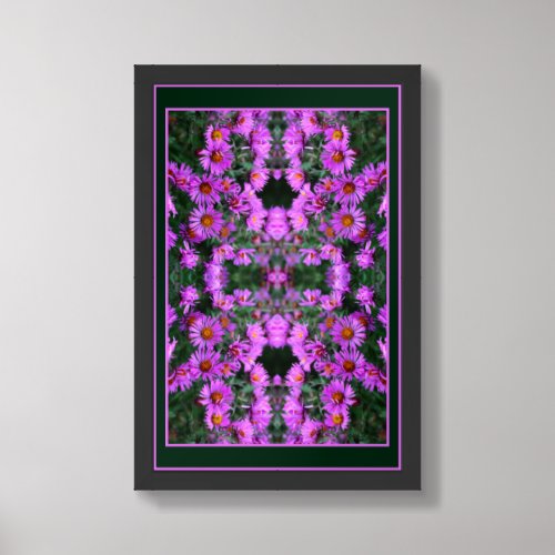 Pink Autumn Aster Flowers Orton Abstract Framed Art