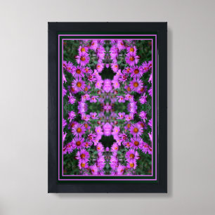 Pink Autumn Aster Flowers Orton Nature Art Framed Art