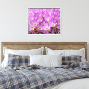Pink Autumn Crocus Blooms Floral Canvas Print