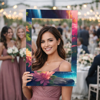 Pink Autumn Waterfall Selfie Frame