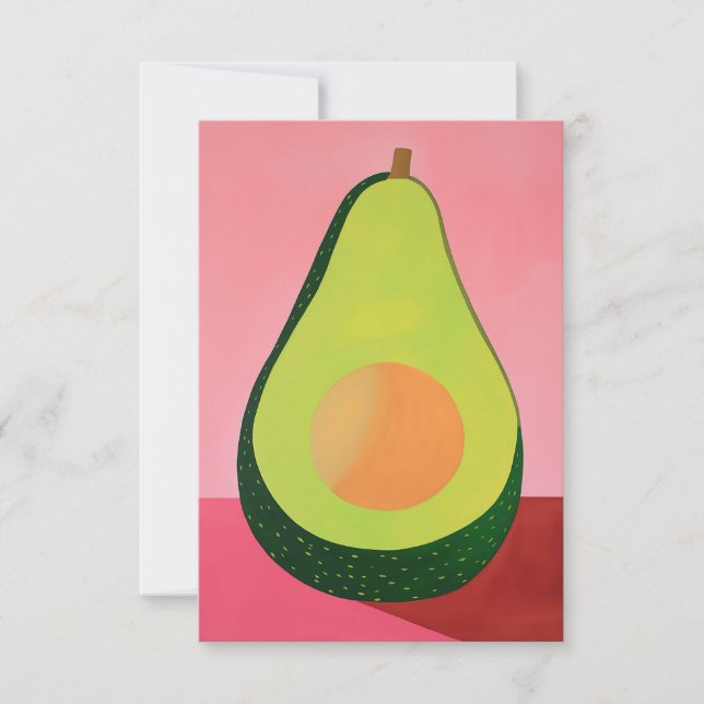 Pink Avocado Blank Thank You Card (Front)