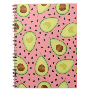 Pink Avocado Pattern Notebook