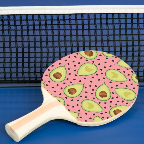 Pink Avocado Pattern  Ping Pong Paddle