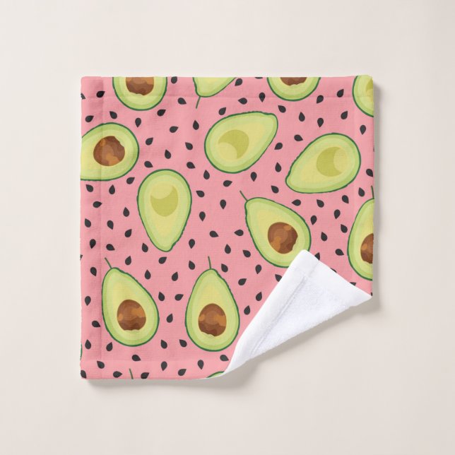Pink Avocado Pattern  Wash Cloth (Wash Cloth)