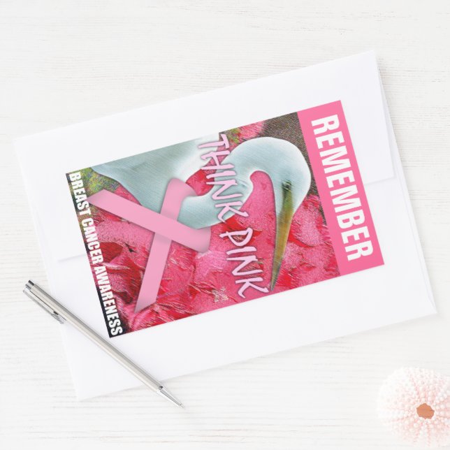 Pink Awareness Rectangular Sticker (Envelope)