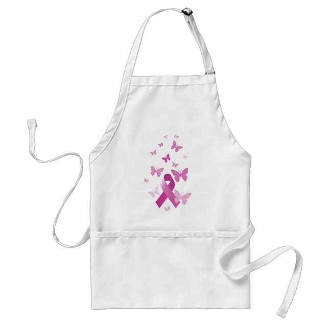 Pink Awareness Ribbon Adult Apron (Front)