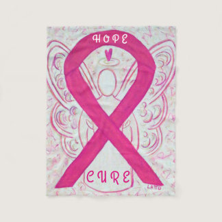 Pink Awareness Ribbon Angel Breast Cancer Blanket