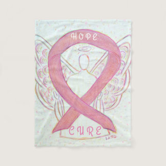 Pink Awareness Ribbon Angel Breast Cancer Blanket