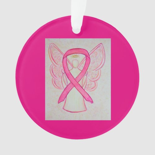 Pink Awareness Ribbon Angel Customized Ornaments