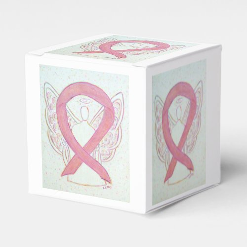 Pink Awareness Ribbon Angel Party Favor Box