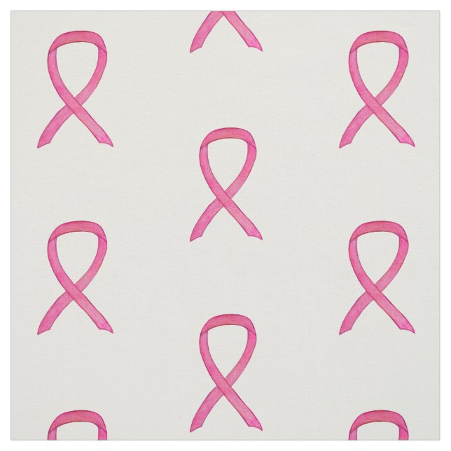 Pink Awareness Ribbon Art Breast Cancer Fabric (Swatch)