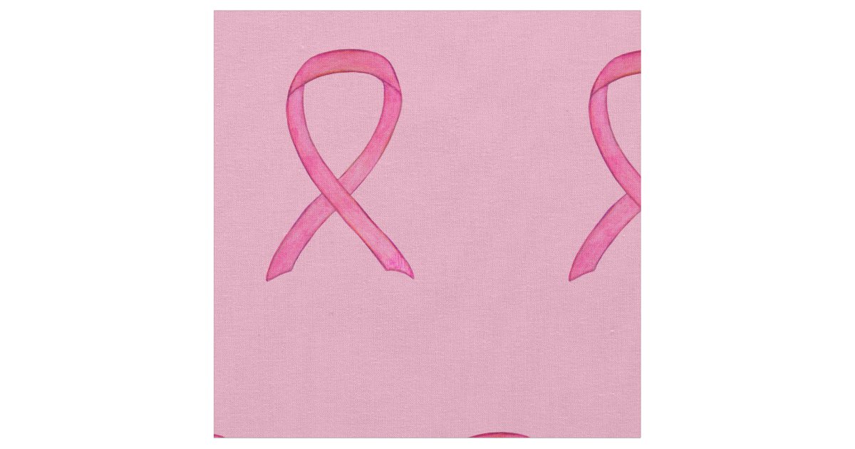 Pink Awareness Ribbon Art Breast Cancer Material Fabric | Zazzle.com
