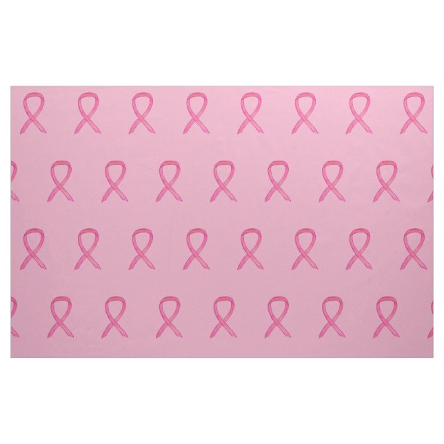 Pink Awareness Ribbon Art Breast Cancer Material Fabric (Fat Quarter)