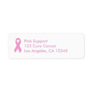 Pink Awareness Ribbon Avery Label