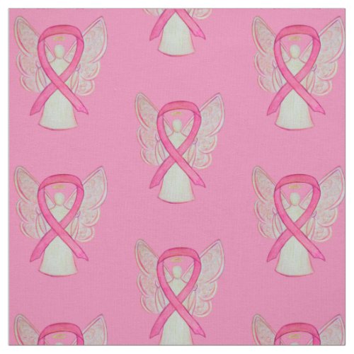 Pink Awareness Ribbon Breast Cancer Angel Fabric