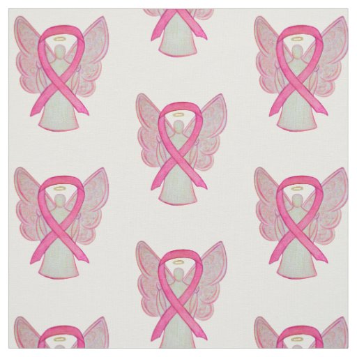 Pink Awareness Ribbon Breast Cancer Angel Material Fabric