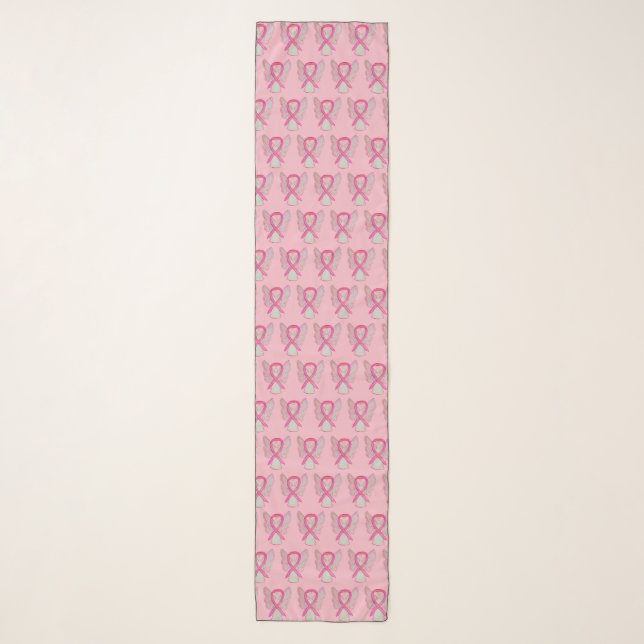 Pink Awareness Ribbon Breast Cancer Angel Scarves (Front)